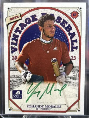 2023 Onyx Vintage Green Signatures #VAYM Yohandy Morales RC /50 Washington Nationals