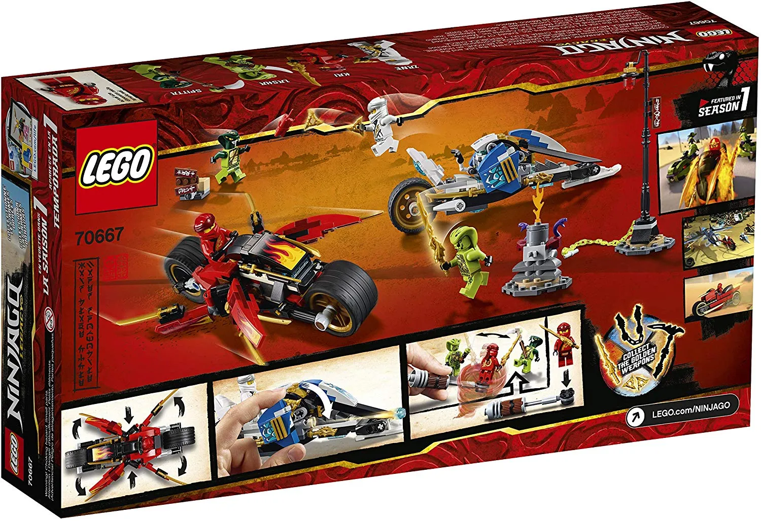 70667 LEGO Ninjago Kai's Blade Cycle & Zane's Snowmobile