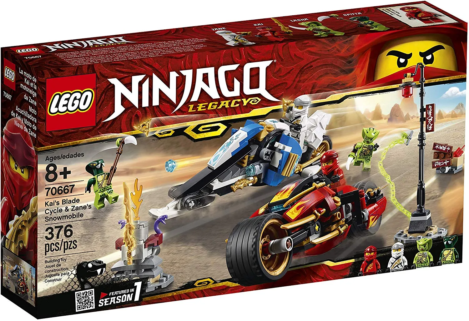 70667 LEGO Ninjago Kai's Blade Cycle & Zane's Snowmobile