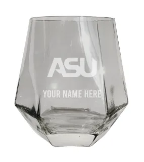 Alabama State University Customizable Stemless Diamond Wine Glass Engraved 10 oz Officially Licensed Collegiate Product