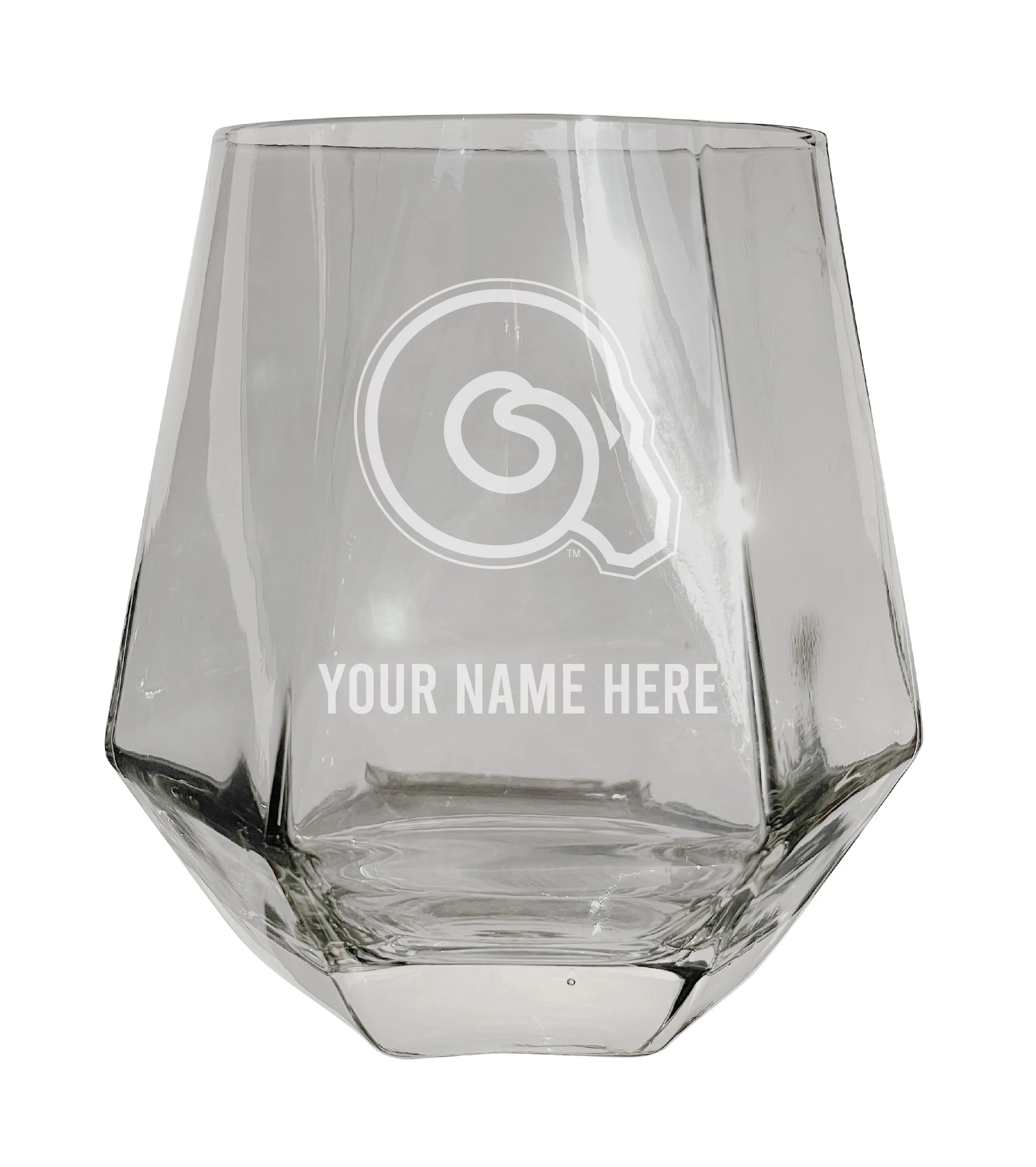 Albany State University Customizable Stemless Diamond Wine Glass Engraved 10 oz Officially Licensed Collegiate Product