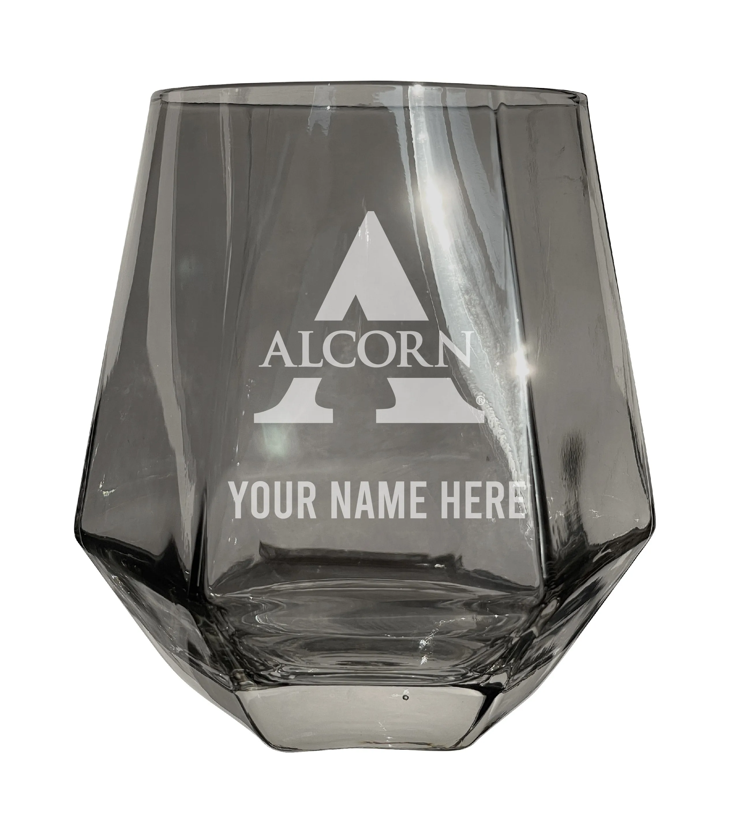 Alcorn State Braves Customizable Stemless Diamond Wine Glass Engraved 10 oz Officially Licensed Collegiate Product