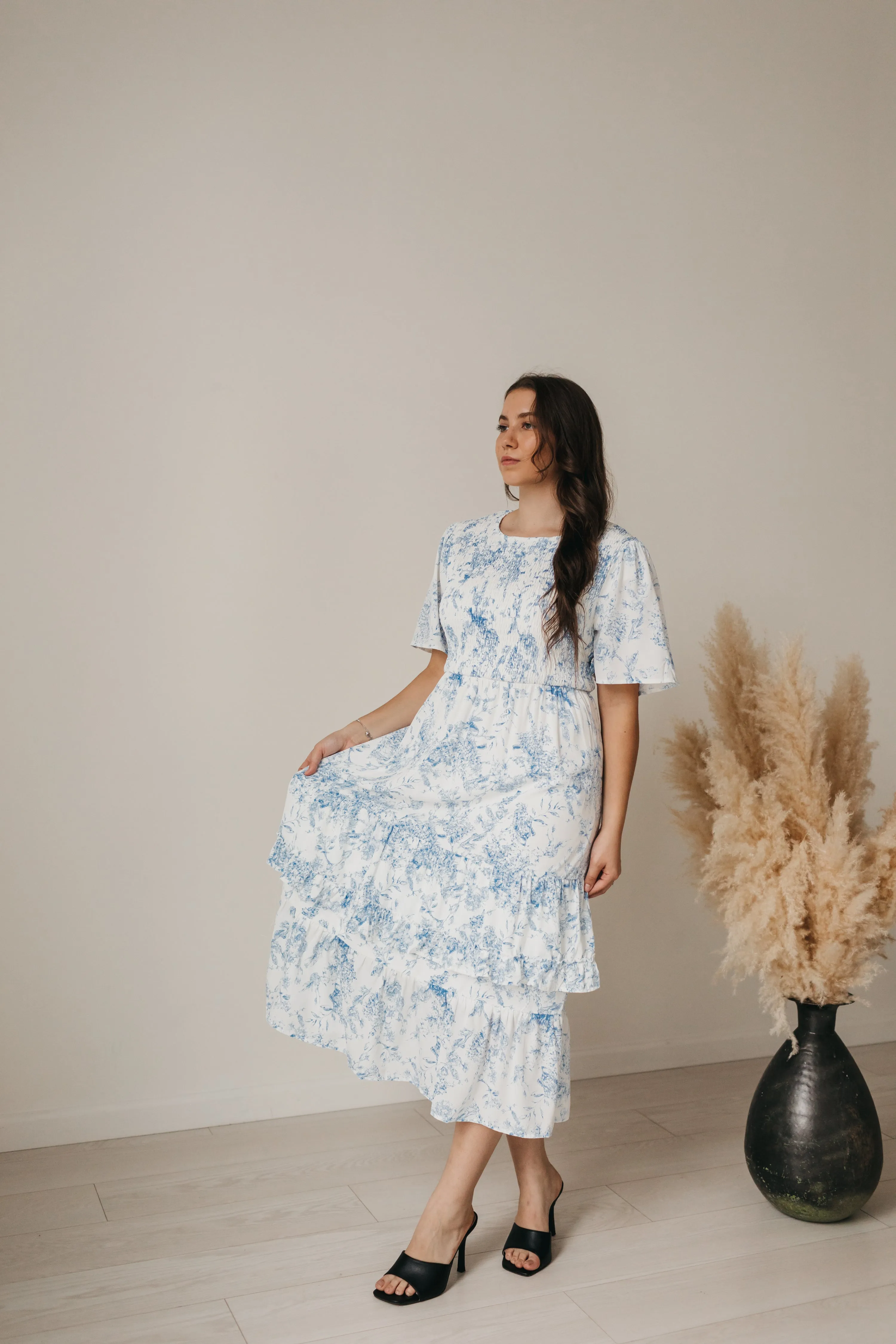 Anabelle Midi Dress in Sky PLUS