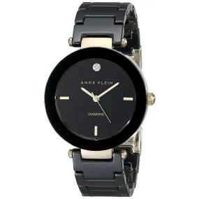 Anne Klein Black Dial Ceramic Bracelet Ladies Watch AK/1018BKBK