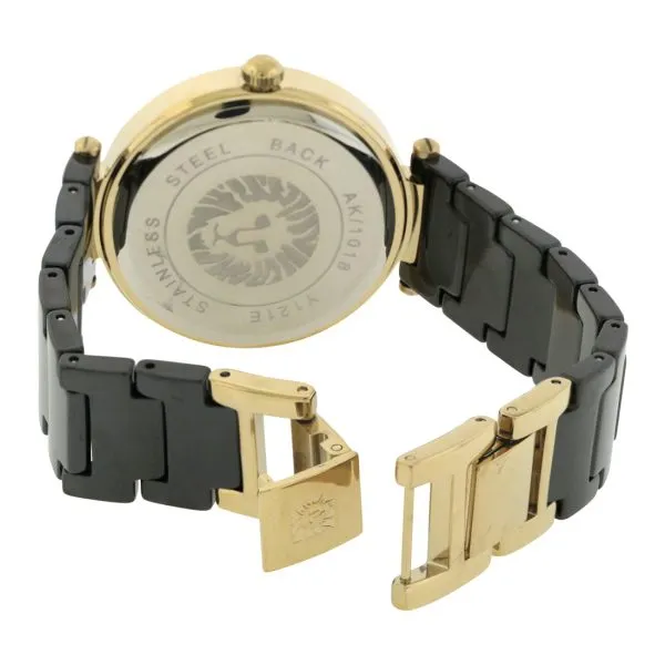 Anne Klein Black Dial Ceramic Bracelet Ladies Watch AK/1018BKBK