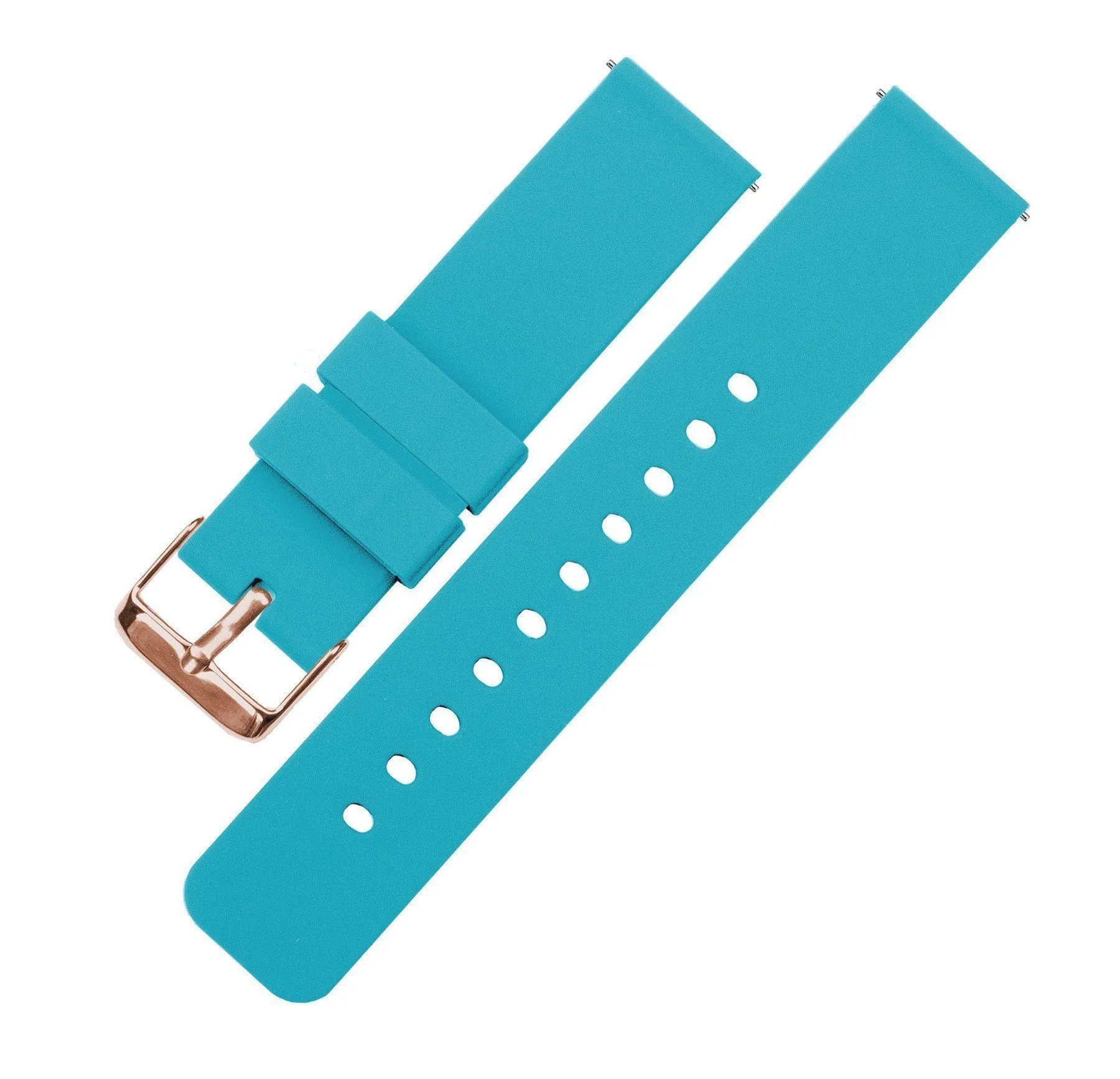 Aqua Blue Quick Release Silicone Rubber Watch Band (16mm, 20mm SALE)