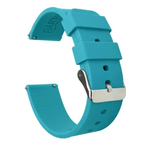 Aqua Blue Quick Release Silicone Rubber Watch Band (16mm, 20mm SALE)