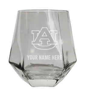 Auburn Tigers Customizable Stemless Diamond Wine Glass Engraved 10 oz Officially Licensed Collegiate Product