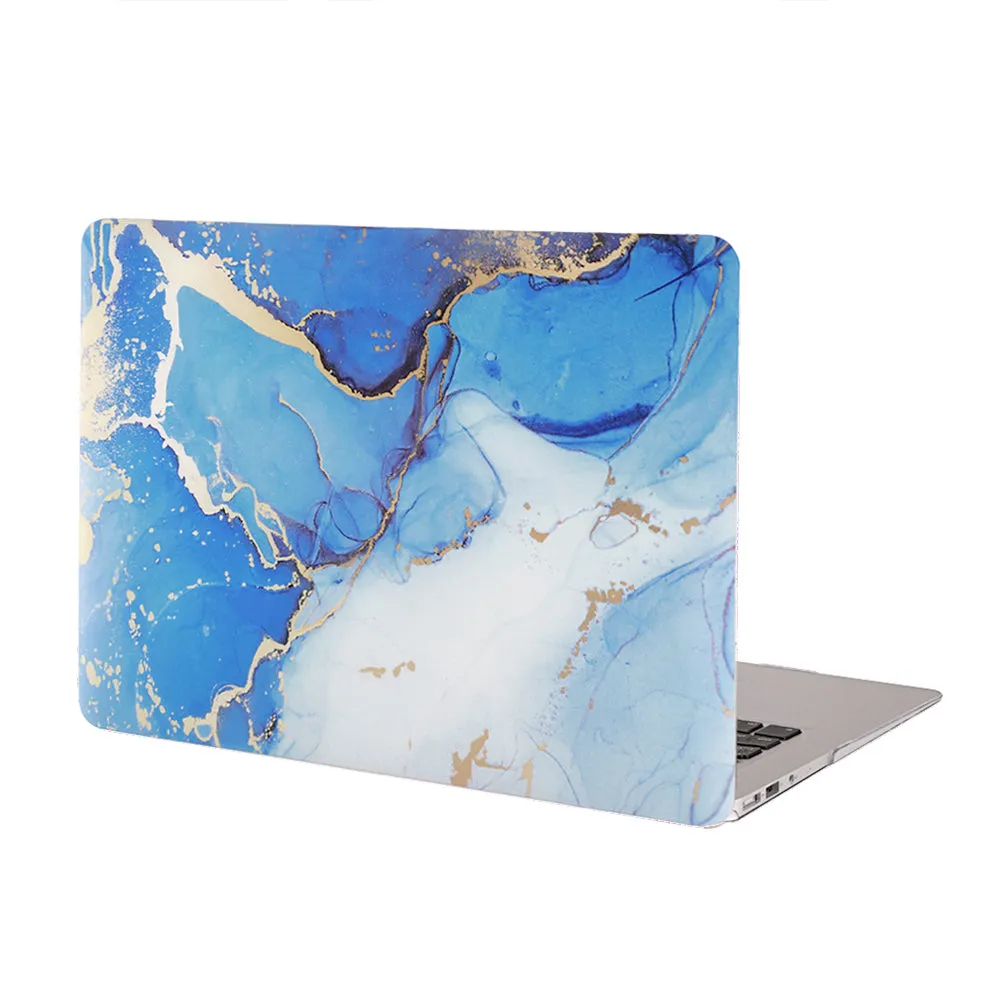 Blue and Gold Marble MacBook Case