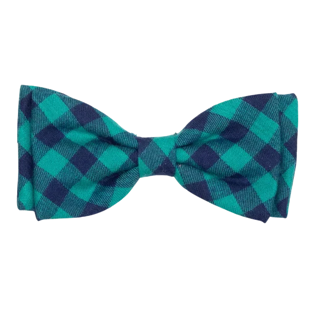 Bow Tie | Bias Buffalo Plaid Navy & Green