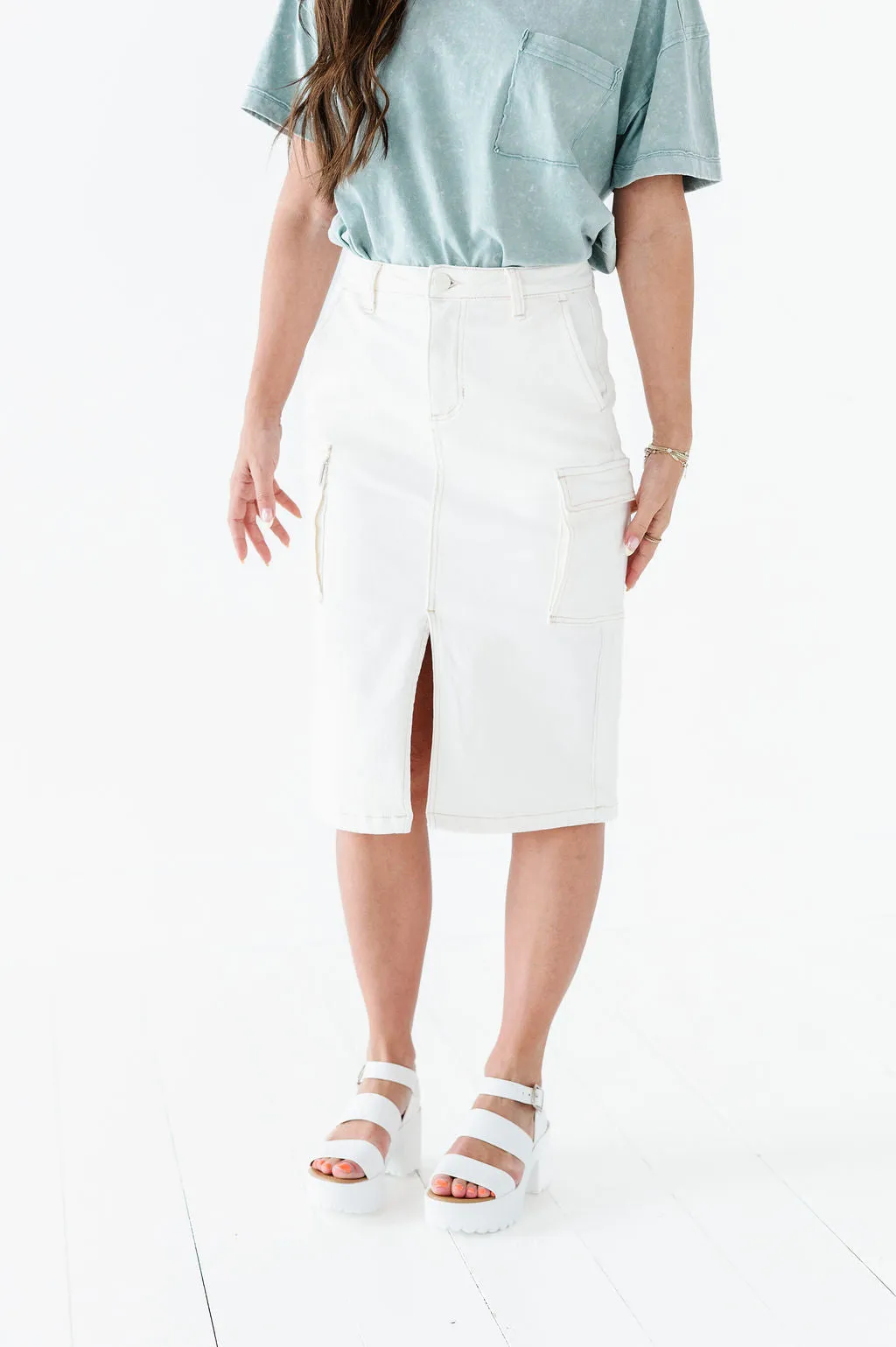 Camilla Cargo Skirt in Cream