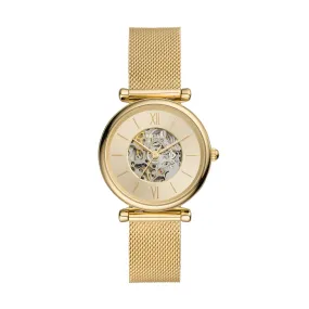 Carlie Automatic Gold-Tone Stainless Steel Watch Mesh Watch