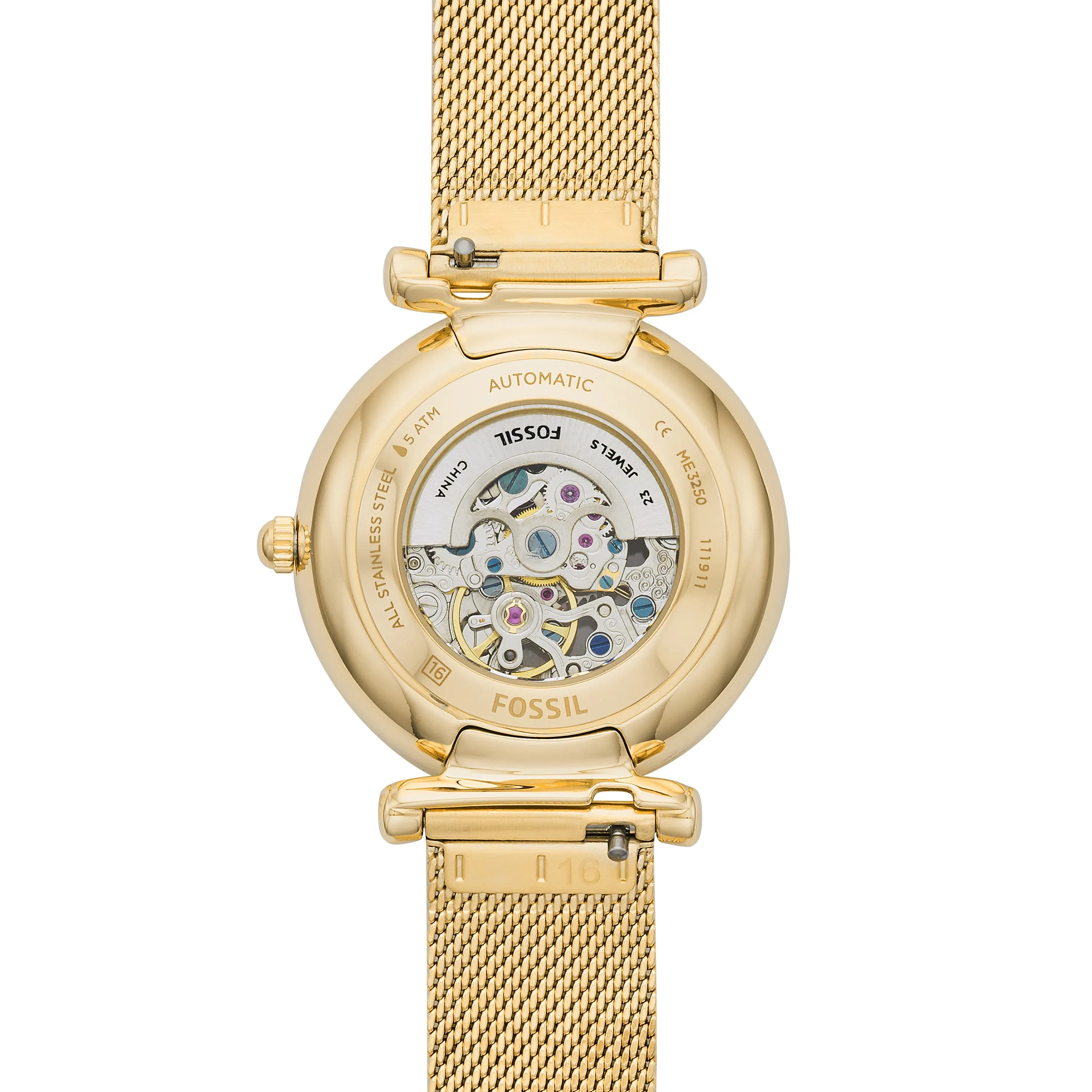 Carlie Automatic Gold-Tone Stainless Steel Watch Mesh Watch