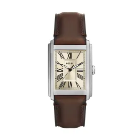 Carraway Three-Hand Brown Leather Watch