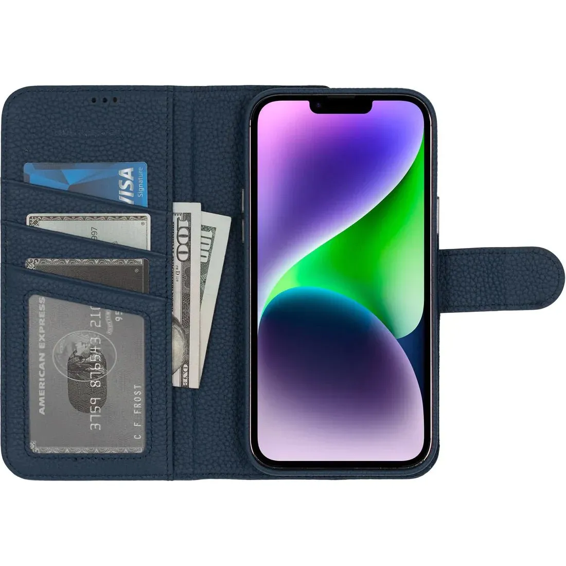 Carson iPhone 14 Plus Wallet Case, Monaco Blue