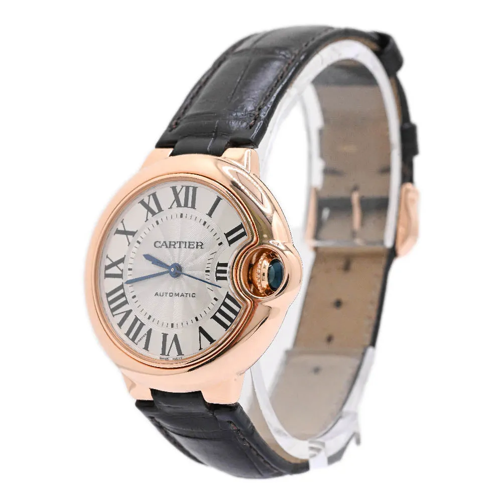 Cartier Ballon Blue 18K Rose Gold 42mm Silver Roman Dial Watch Reference #: W6920097