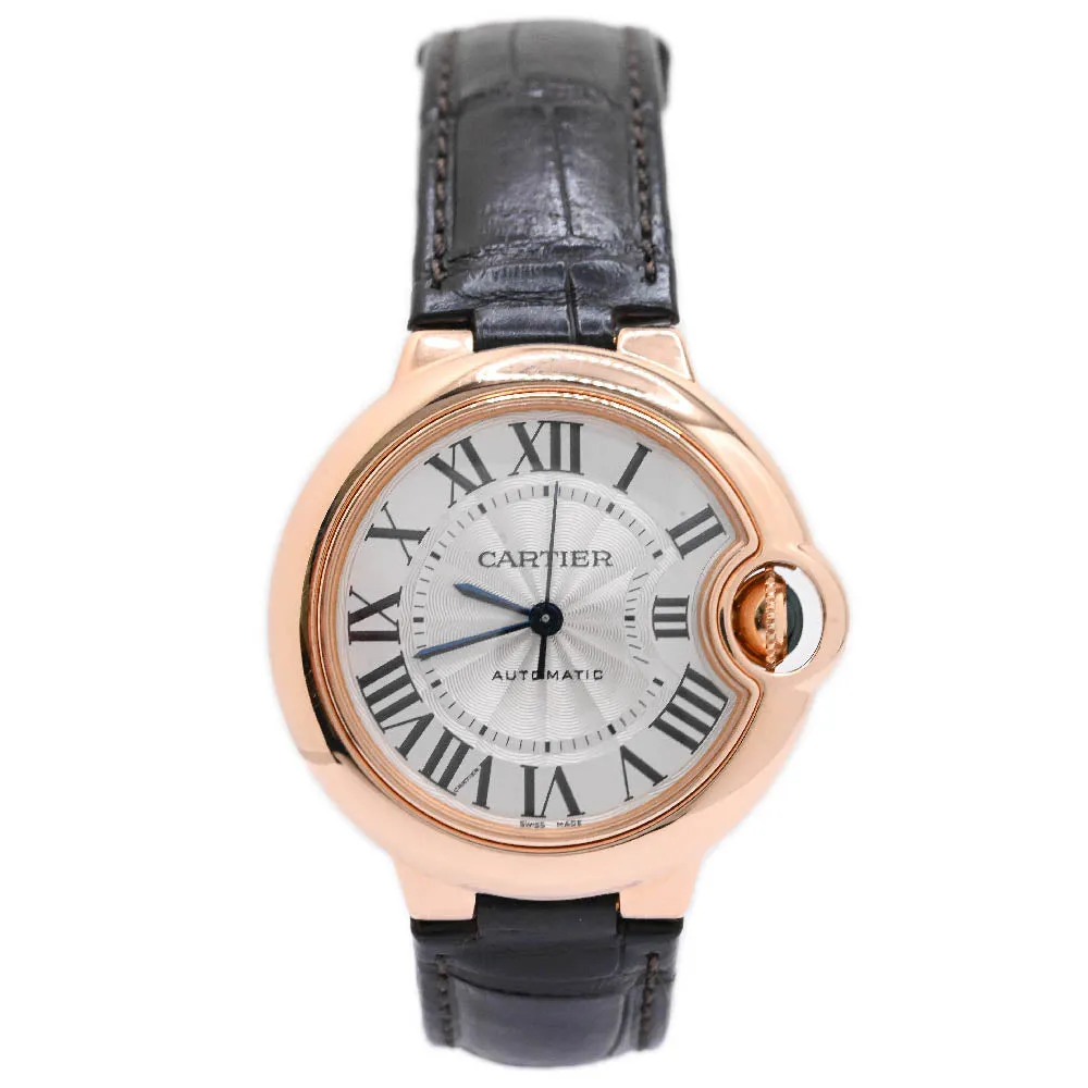 Cartier Ballon Blue 18K Rose Gold 42mm Silver Roman Dial Watch Reference #: W6920097