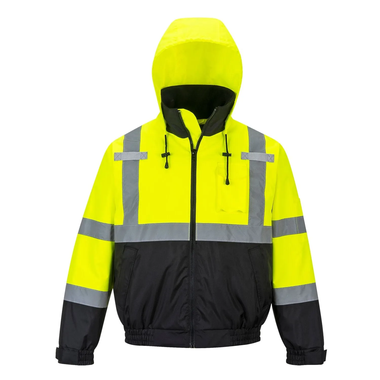 Class 3 Portwest Yellow Hi-Vis Premium 2-in-1 Bomber Jacket