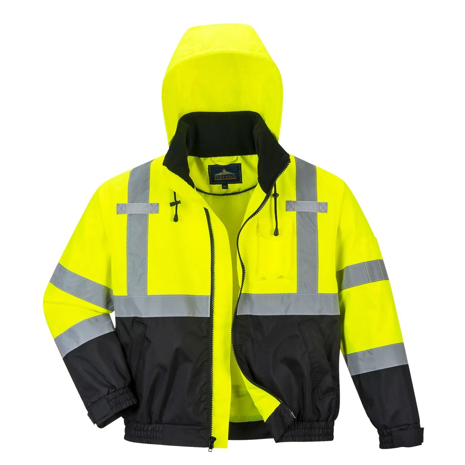 Class 3 Portwest Yellow Hi-Vis Premium 2-in-1 Bomber Jacket