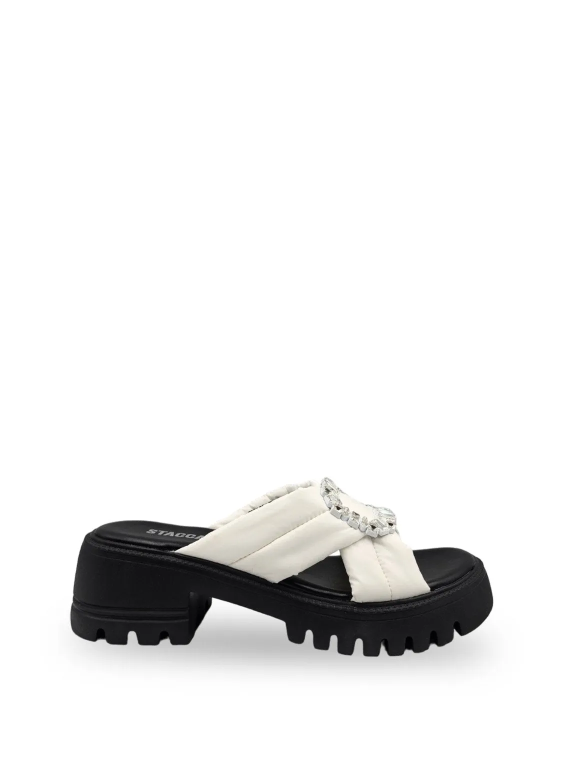 Crystal Buckle Platform Sandals