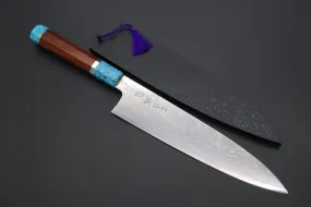 Custom Limited Edition, Sukenari ZDP-189 Nickel Damascus Wa Gyuto 240mm (9.4 inch, SCL-427)