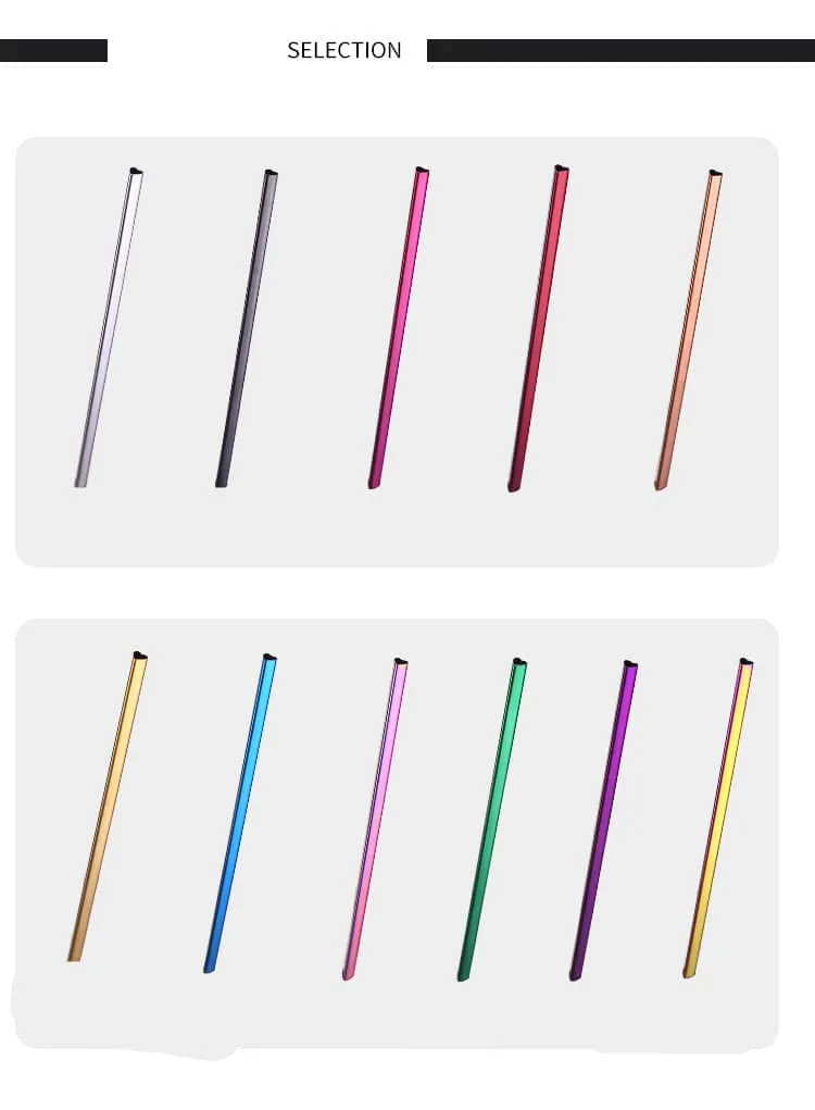 Drinking Straw Reusable Metal Straw Set Heart-shaped Bubble Tea Straws