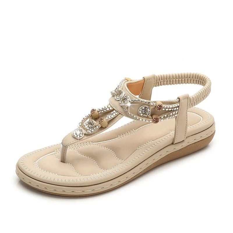 elveswallet Bohemia Crystal Elastic Beach Sandals