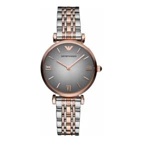 EMPORIO ARMANI Quartz Grey Dial Two-tone Ladies Watch  AR1725