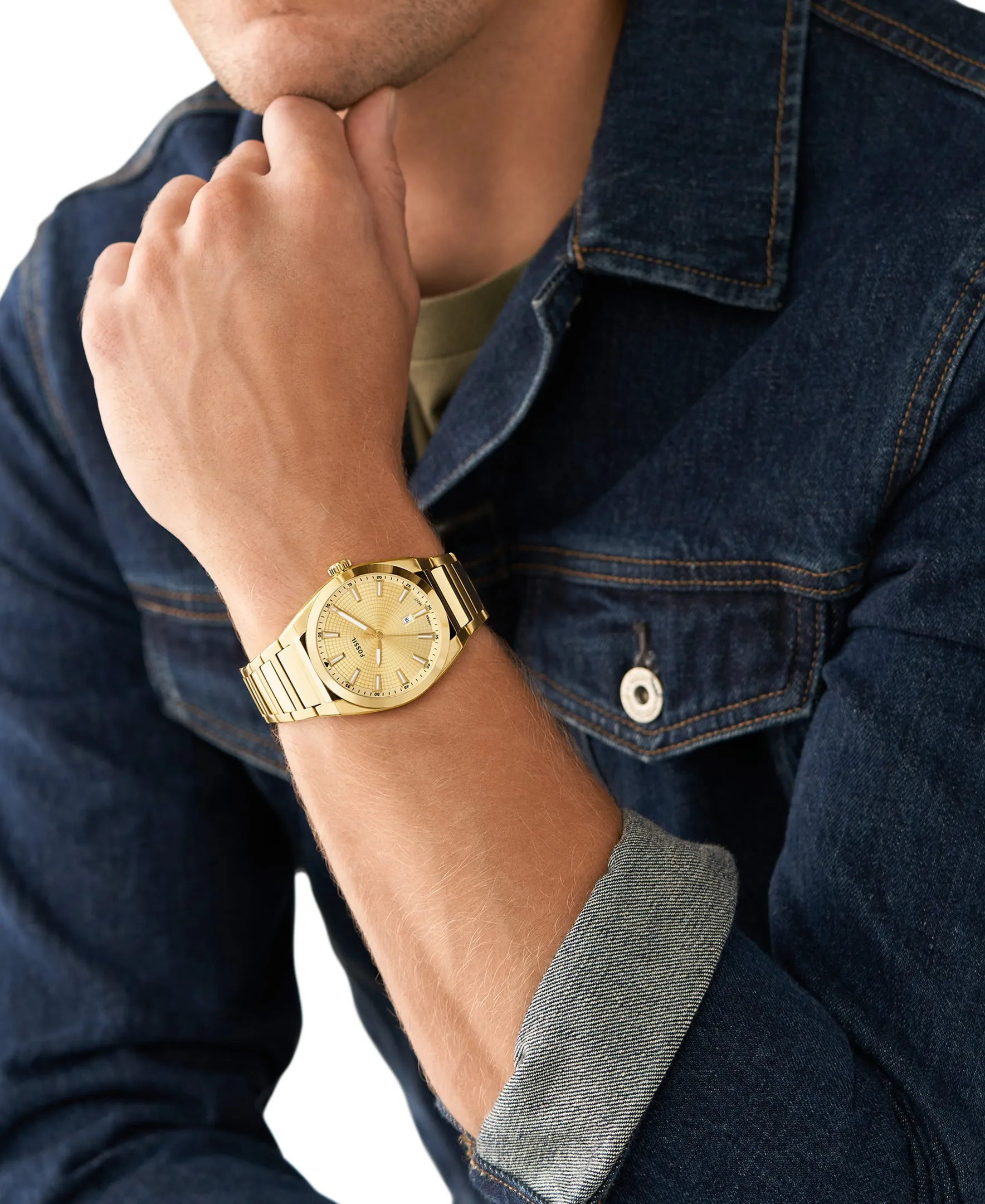 Everett Three-Hand Date Gold-Tone Stainless Steel Watch