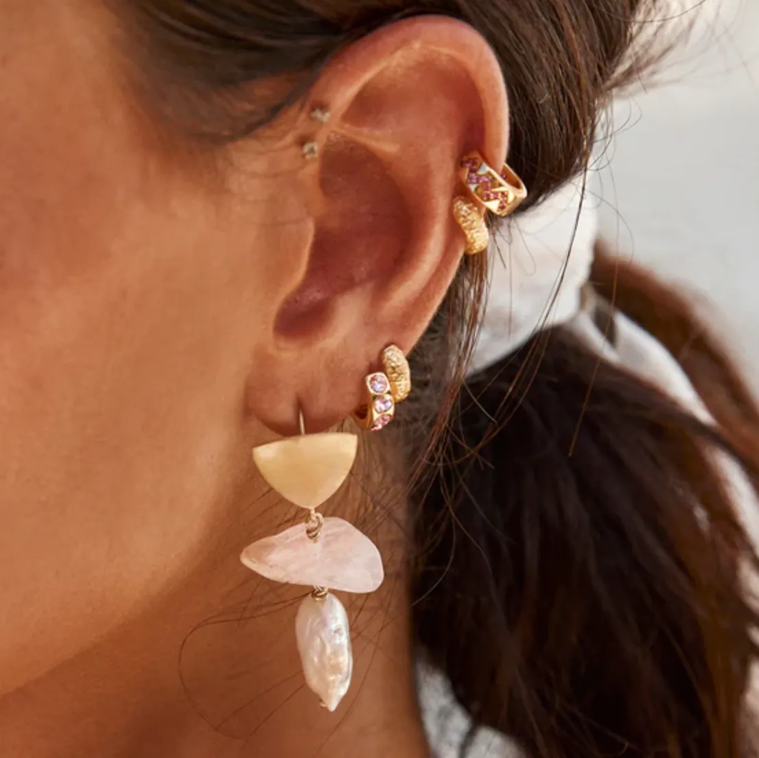 Fairley Rose Quartz Pearl Drops