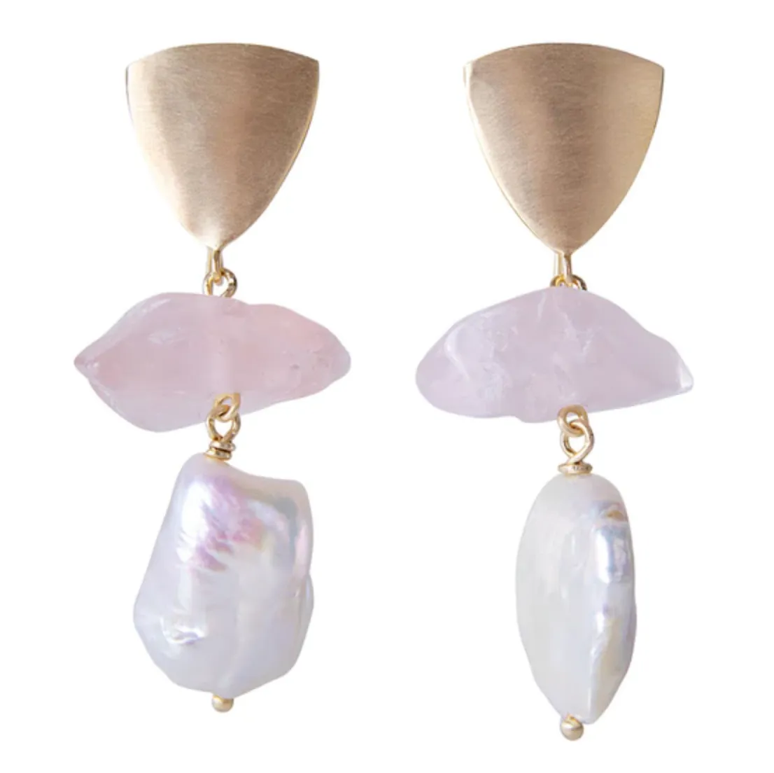 Fairley Rose Quartz Pearl Drops