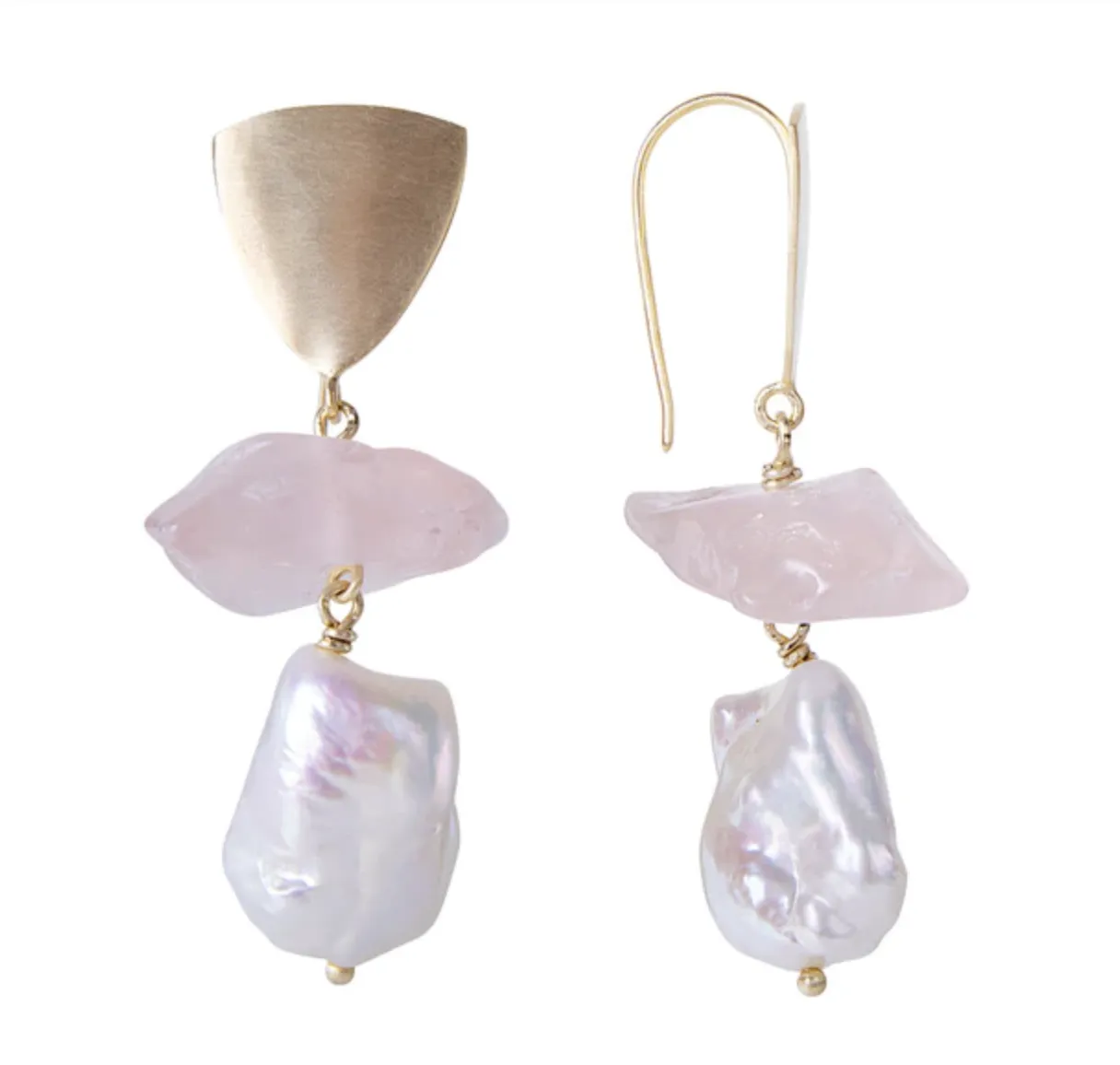 Fairley Rose Quartz Pearl Drops