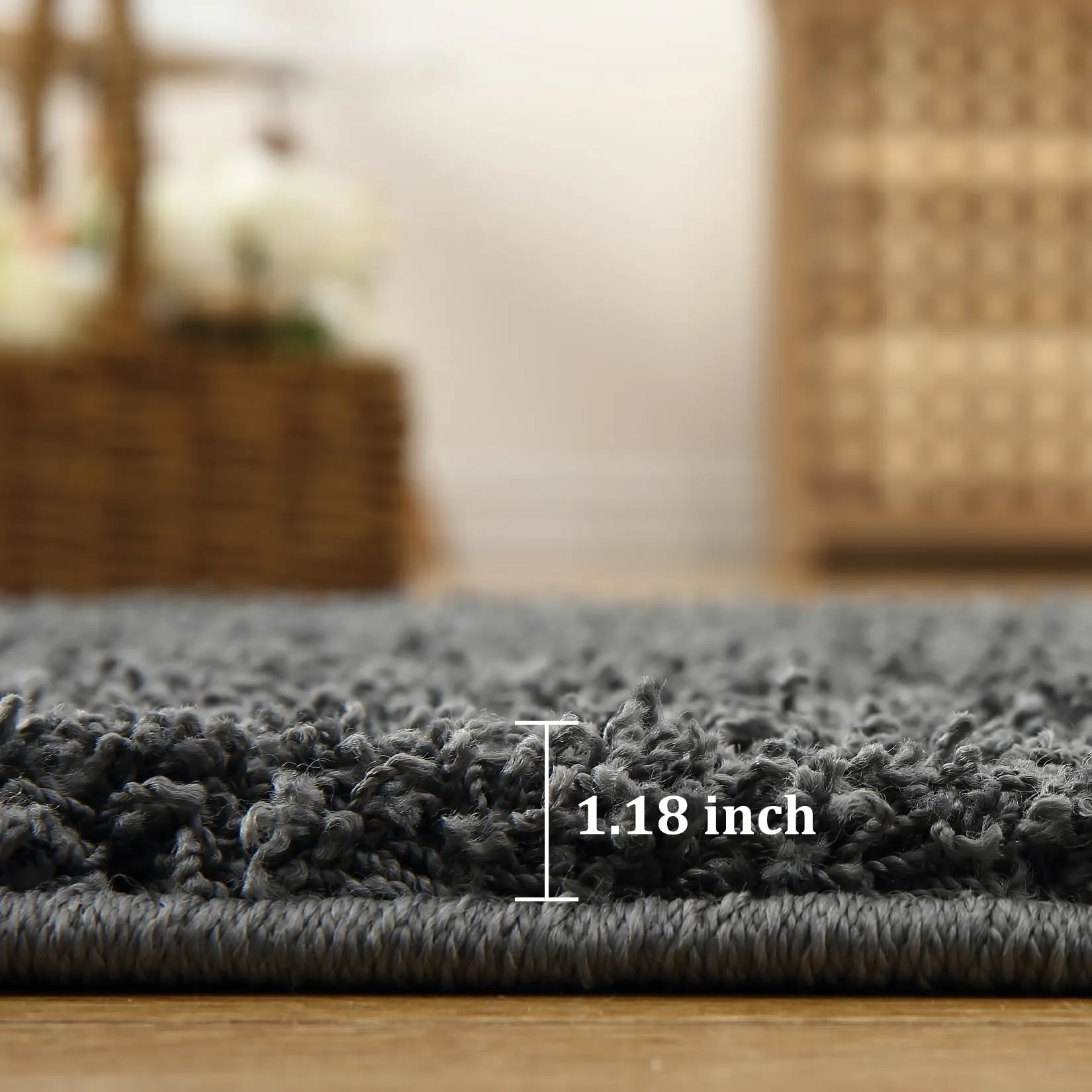 GARVEE Area Rug 11x15 Fluffy Shag Rug for Living Room Dorm Nursery Large Fuzzy Rug Soft Plush Bedroom Rugs Shaggy Office Carpet Non Shedding Floor Cover Solid Rug Taupe