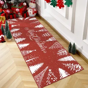 GARVEE Christmas Rug Runner Rug 2x6 Washable Rug Non Slip Kitchen Rugs Bedroom Decor Soft Throw Rugs Stain Resistant Carpet for Bedroom Laundry Hallway Runner Red 2'x6'