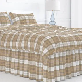 Gathered Bedskirt in Leland Golden Tartan Plaid