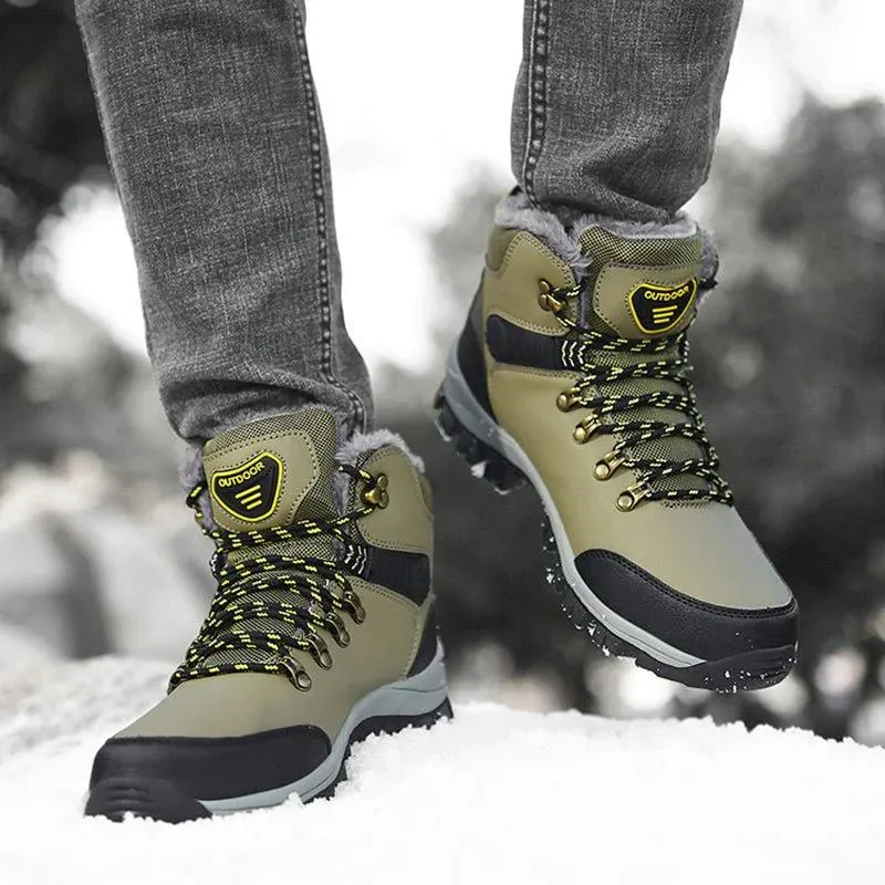 GRW Orthopedic Boots for Men Warm Plus Hiking Lace-up Boots