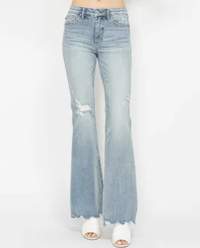 Judy Blue Mid Rise Tummy Control Destroy Flare Jean