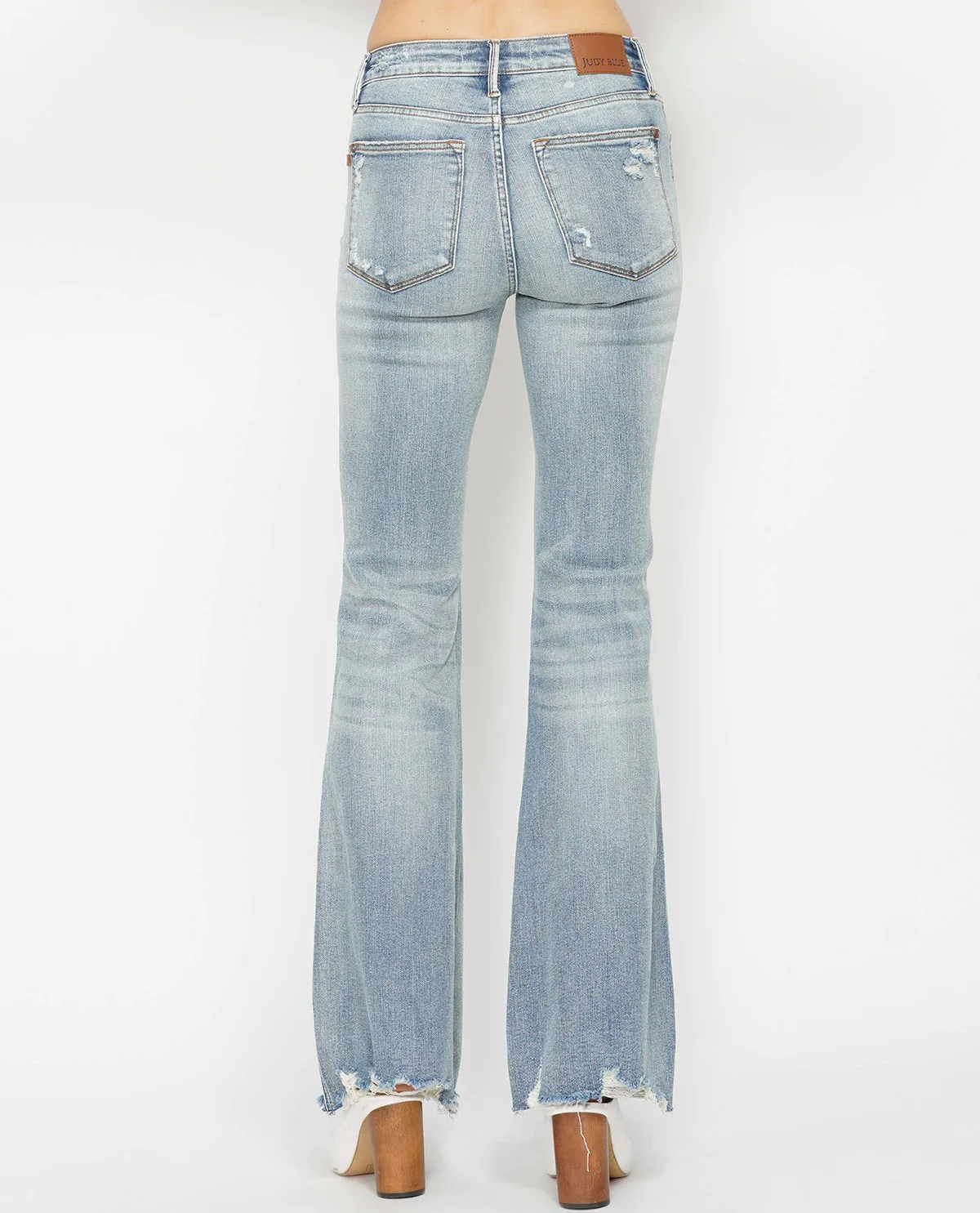 Judy Blue Mid Rise Tummy Control Destroy Flare Jean