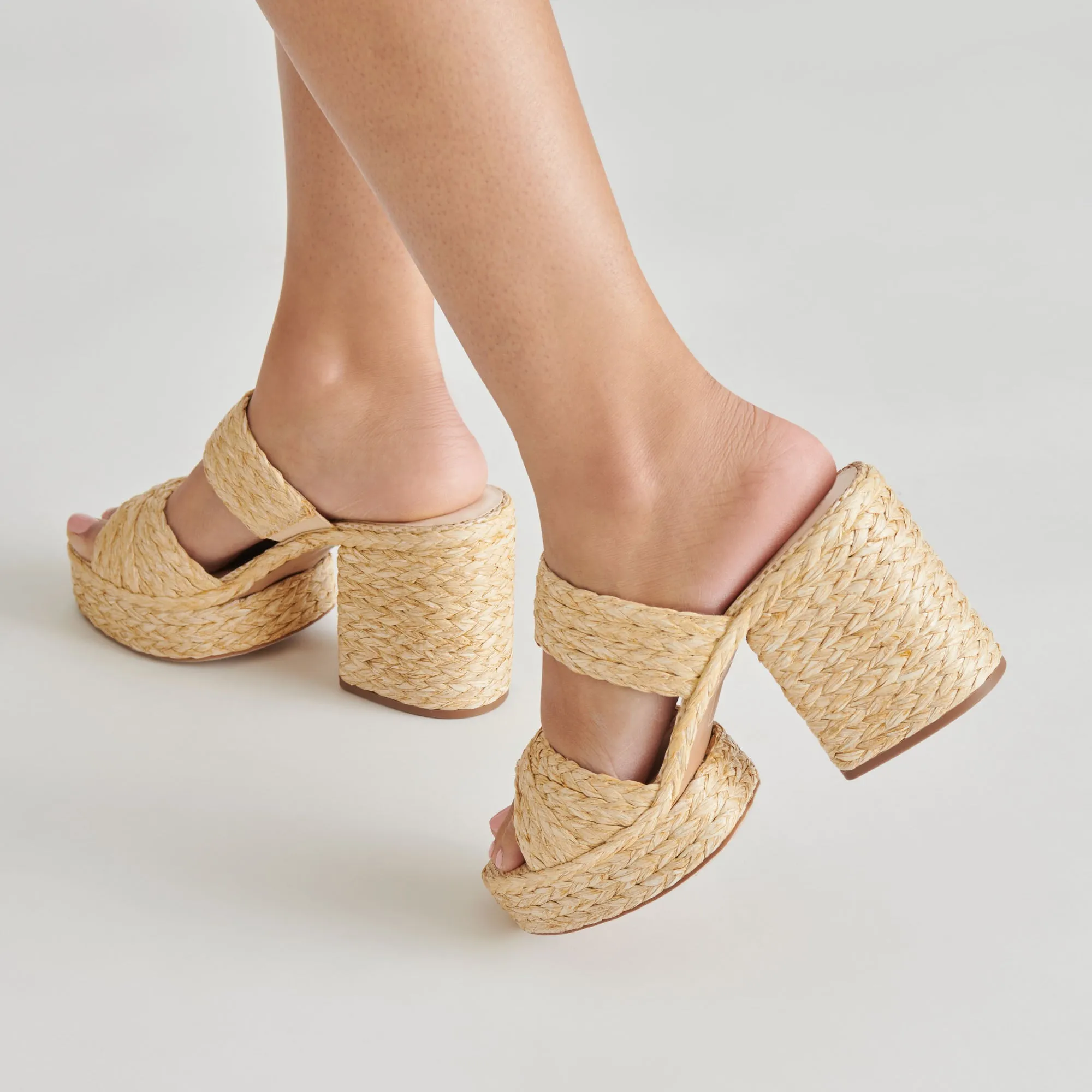 LATOYA HEELS LT NATURAL RAFFIA