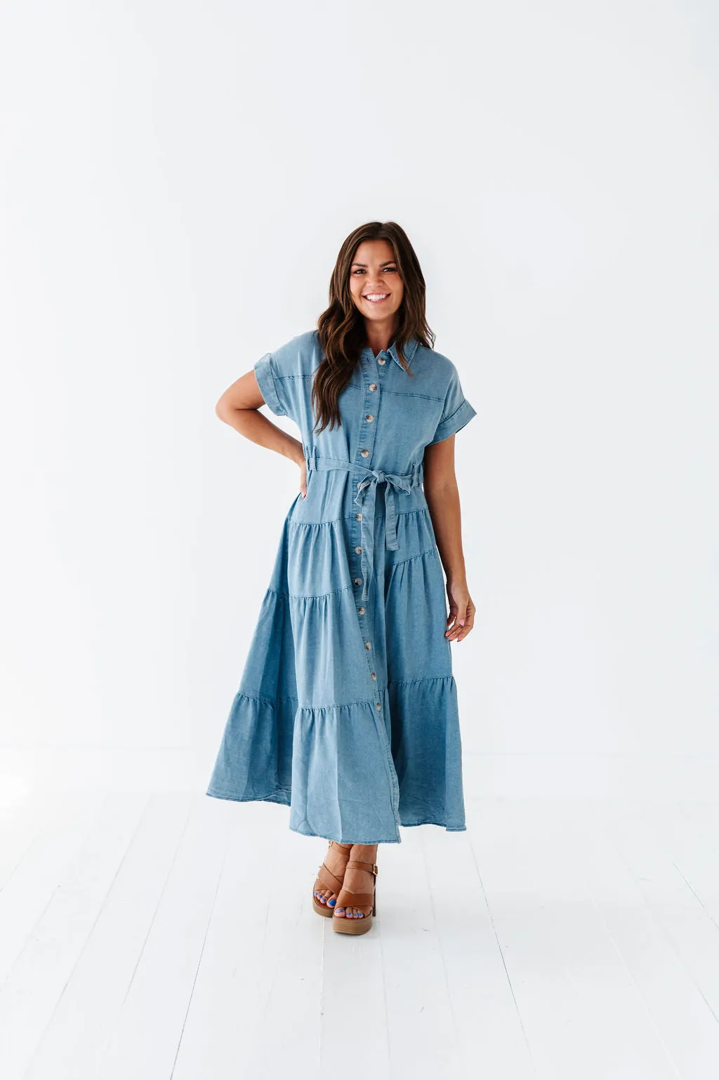 Lennox Dress in Denim Blue