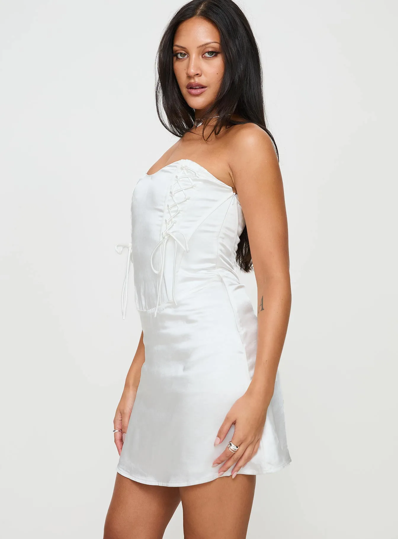 Lorah Corset Mini Dress White