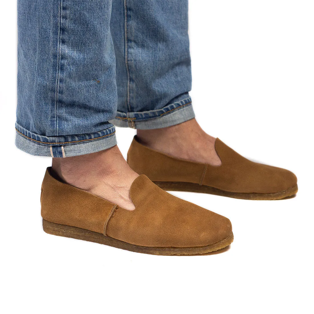 Marco slip-on shoes in tan suede