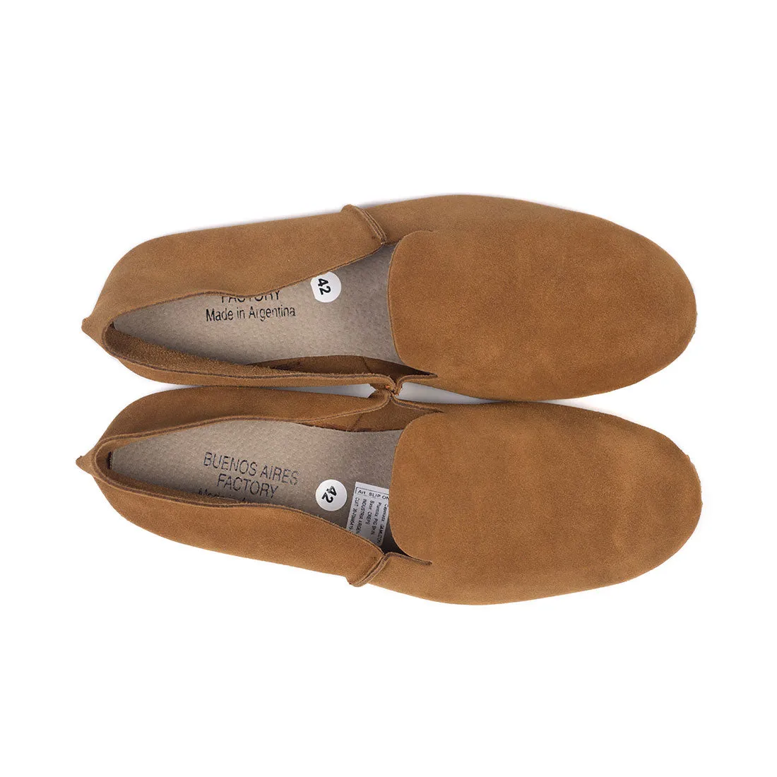 Marco slip-on shoes in tan suede