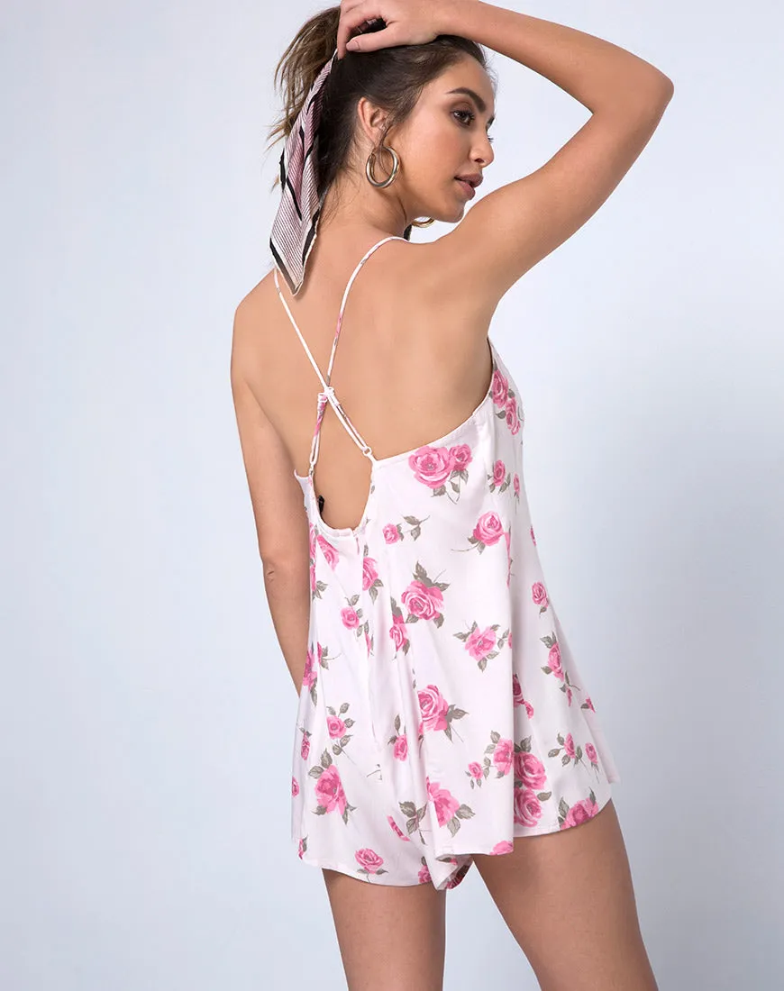 Mareli Playsuit in Rose Blossom