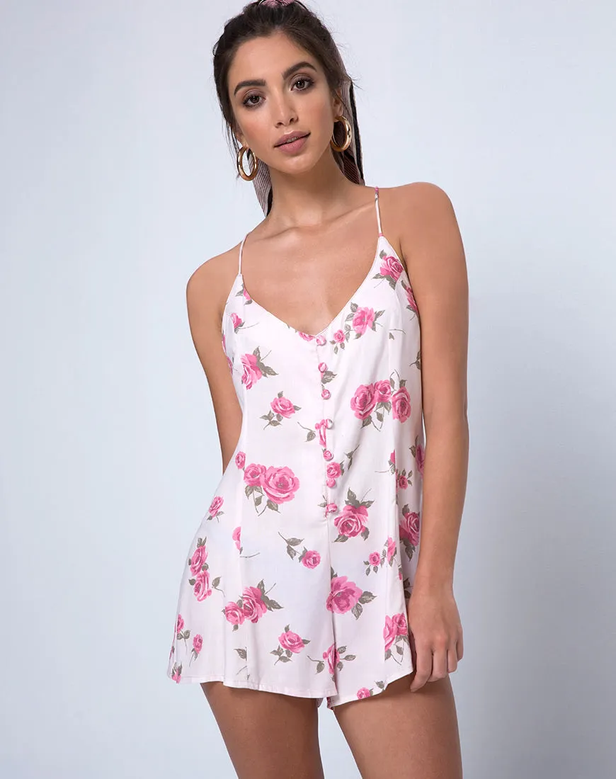 Mareli Playsuit in Rose Blossom