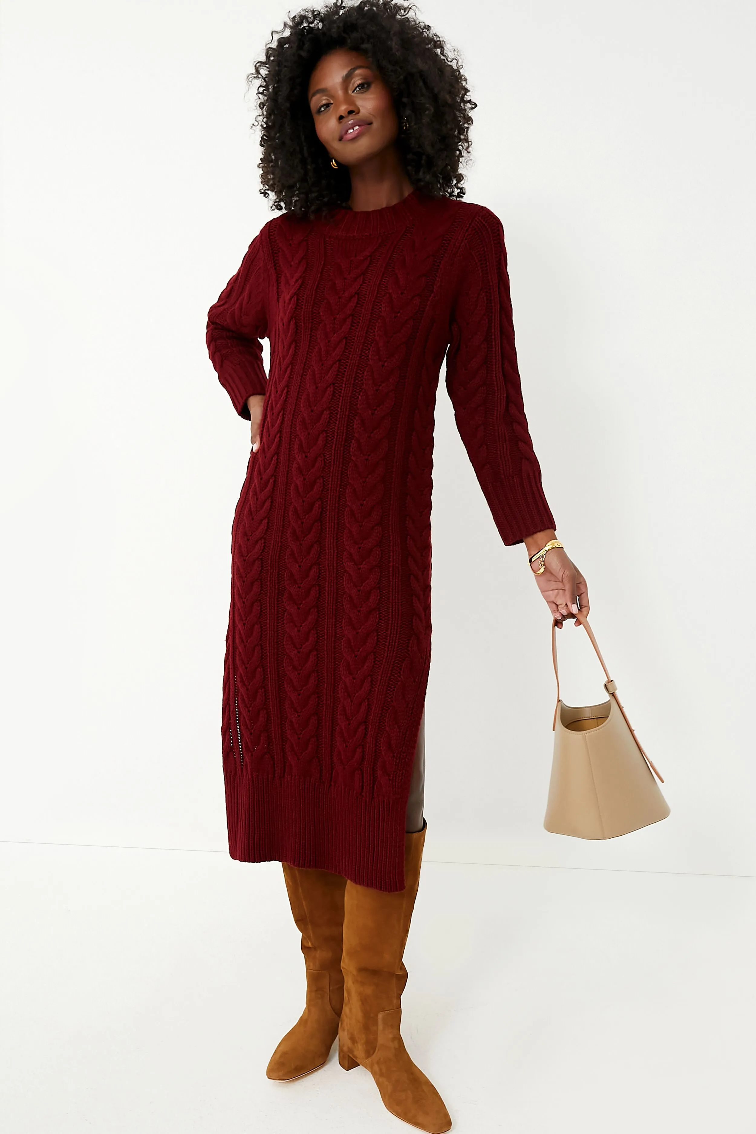 Maroon Maddox Sweater Dress