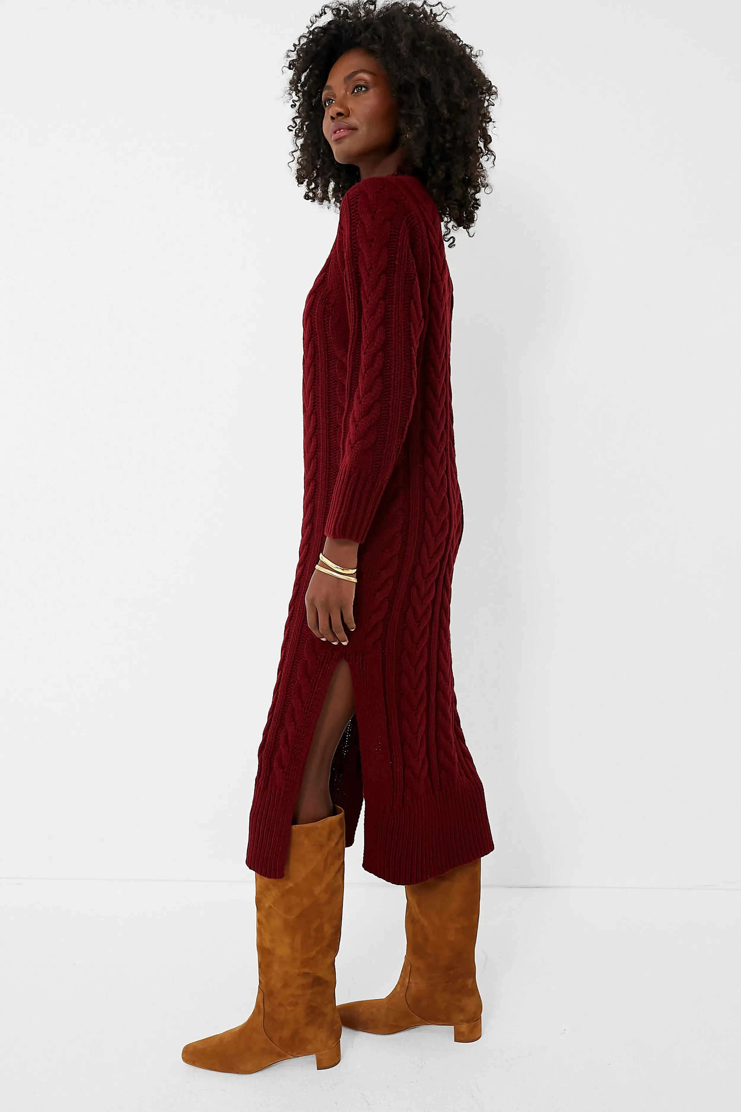 Maroon Maddox Sweater Dress