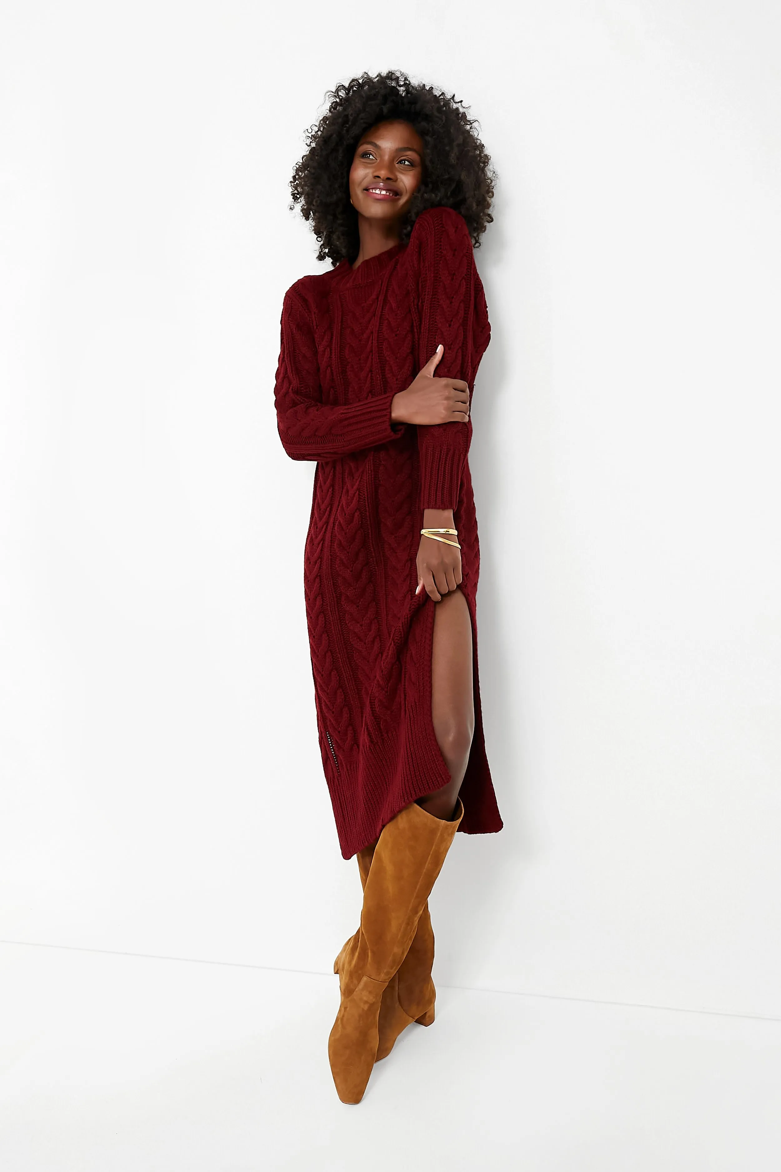 Maroon Maddox Sweater Dress