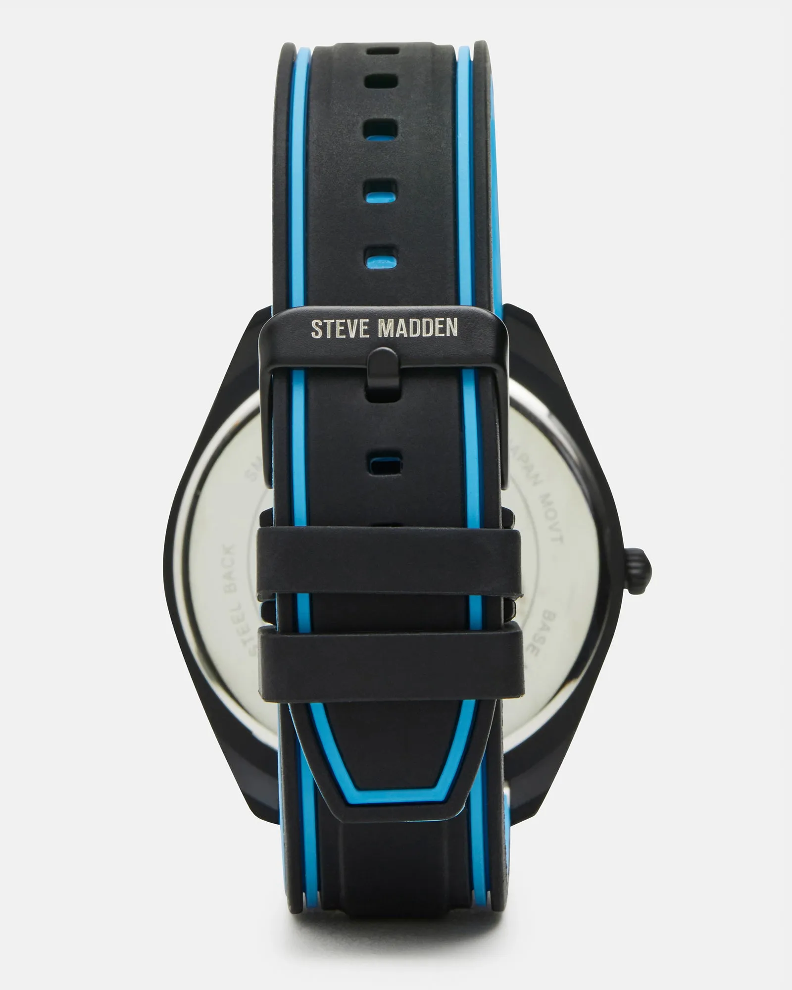 MEN'S SILICONE WATCH BLACK/BLUE