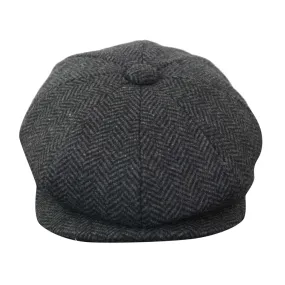 Men's Tweed Newsboy Cap Peaky Blinders Flat Check Grandad Hat Classic